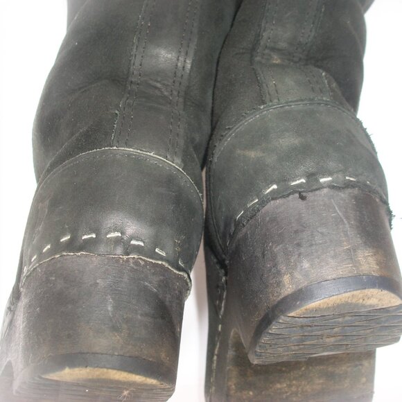 Ugglebo Sweden Handmade Nubuck& Suede Shearling-Lined Clog Boots - Picture 11 of 12